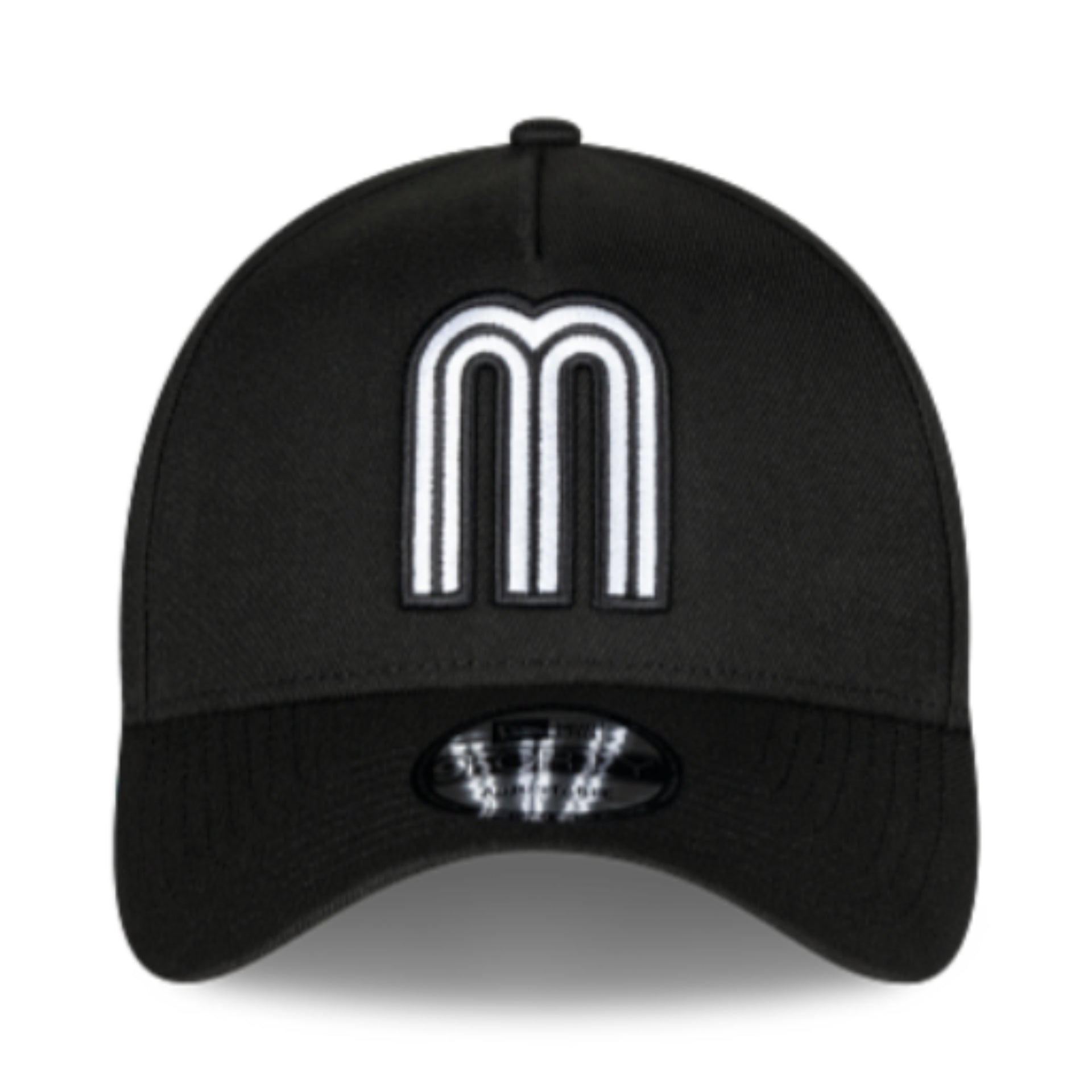 New Era Mexico Baseball Black White 9Forty A-Frame Snapback Hat front view