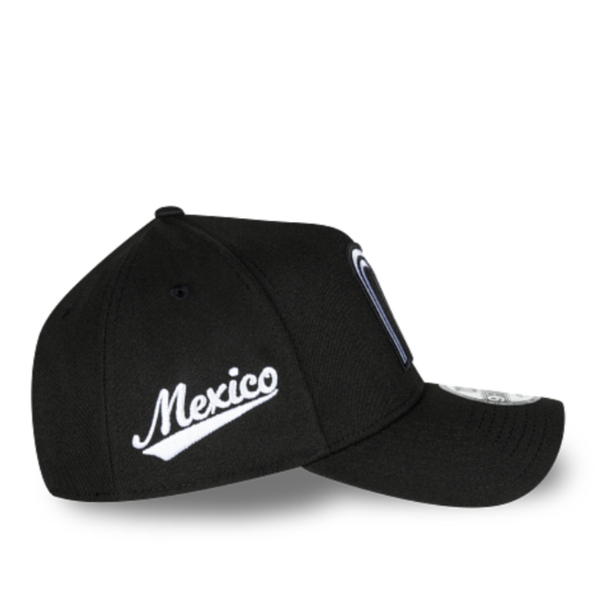New Era Mexico Baseball Black White 9Forty A-Frame Snapback Hat right side view