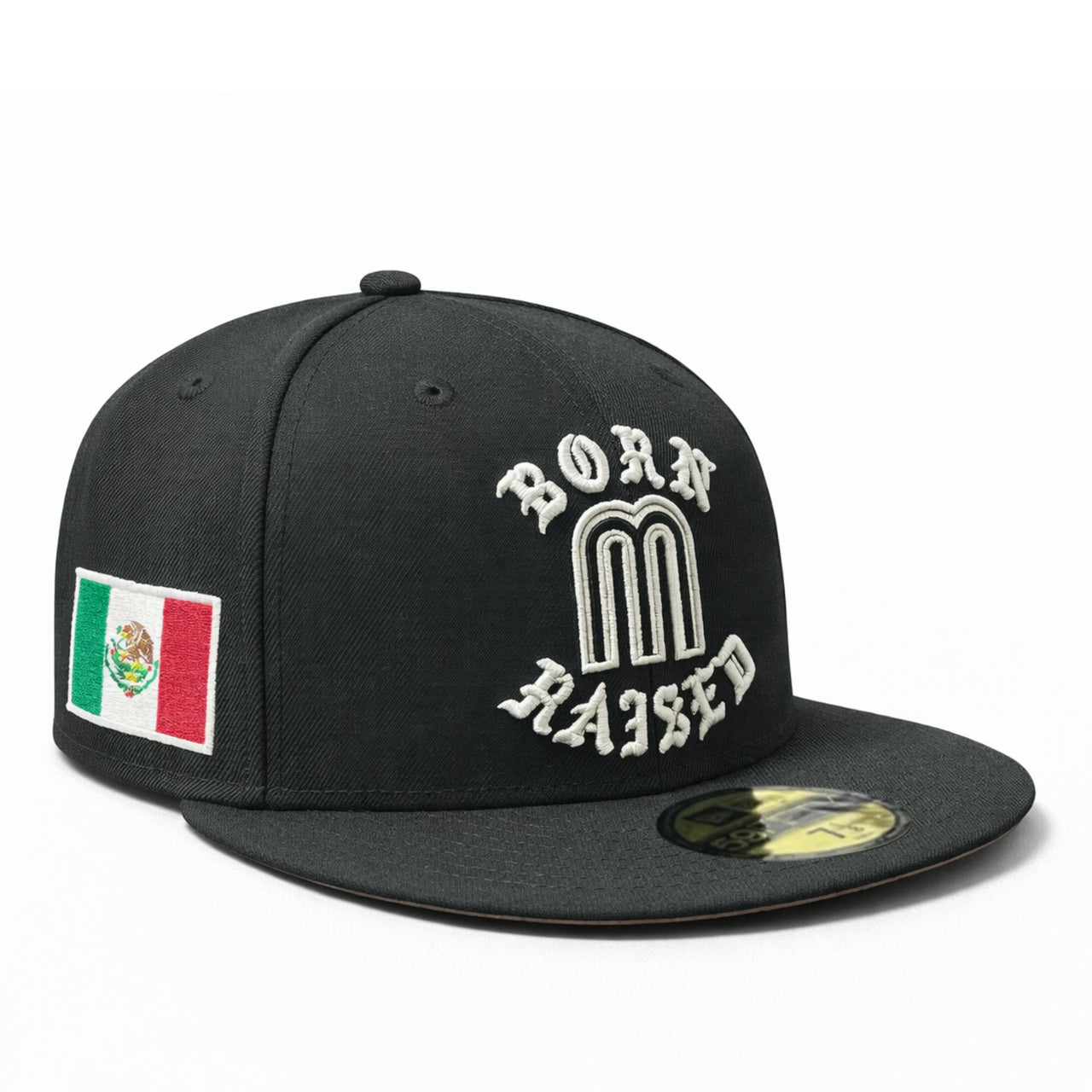New Era Mexico Baseball Back Born X Raised BXR 59FIFTY Fitted Hat Black Flag