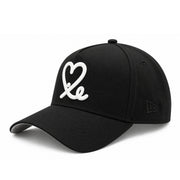 New Era Mexico Heart black 9FORTY A-Frame cap showing tonal New Era side logo and curved visor