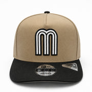 New Era Mexico Baseball Khaki Black 9FIFTY A-Frame Snapback Hat front view
