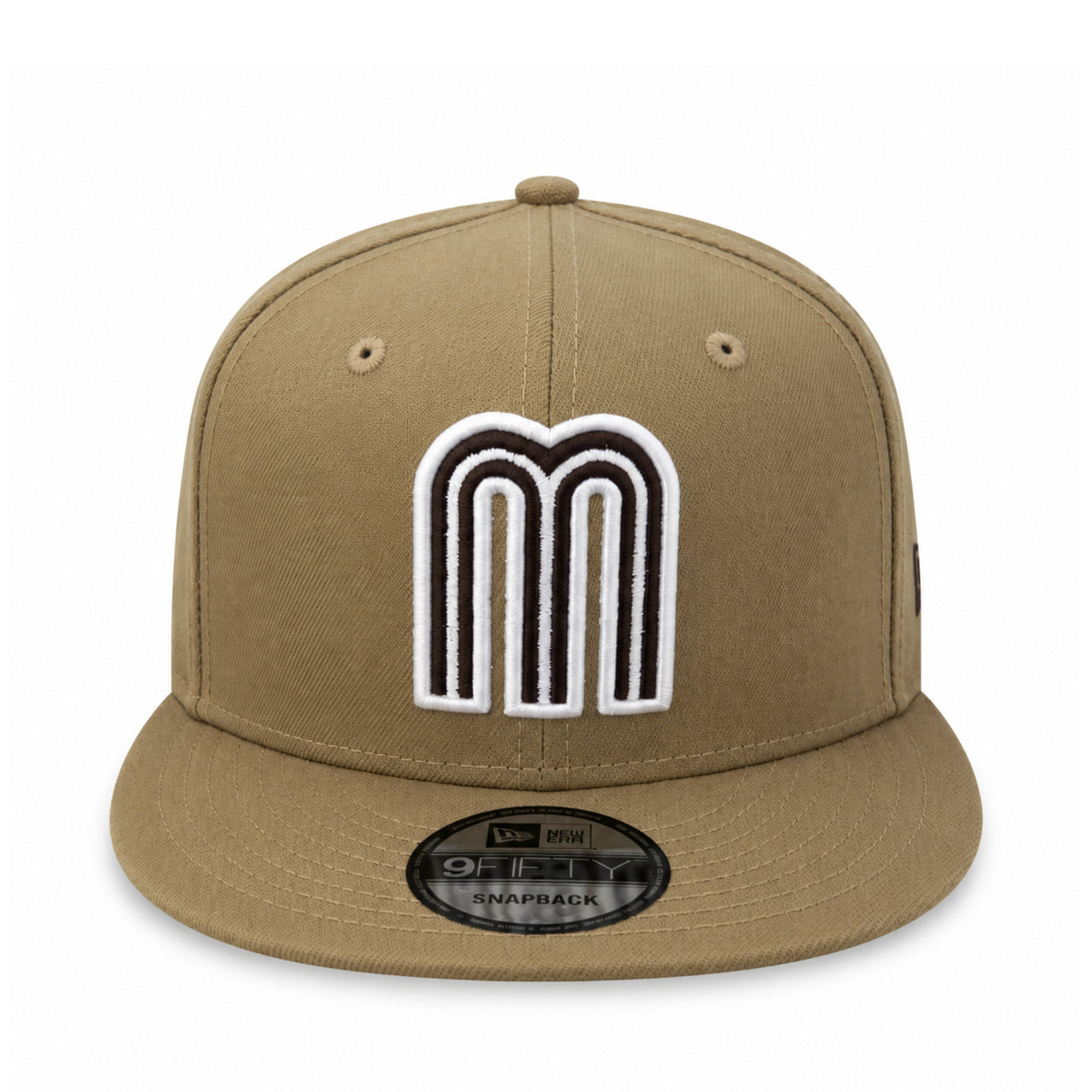 New Era Mexico Khaki Brown 9FIFTY Snapback Hat front view