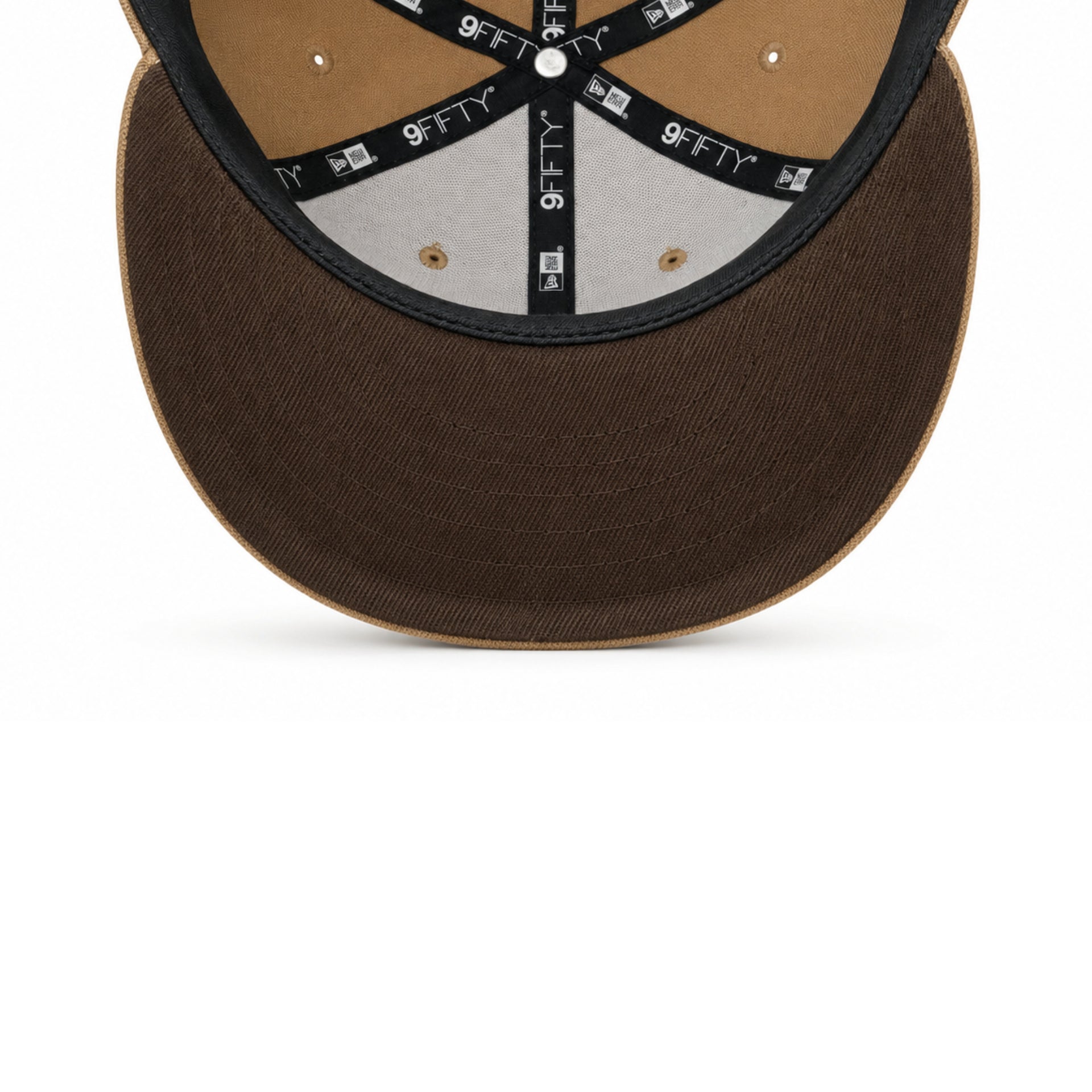 New Era Mexico Khaki Brown 9FIFTY Snapback Hat brown under visor view