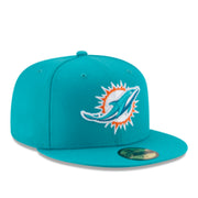 New Era NFL Miami Dolphins Teal Blue 59FIFTY Fitted Hat front right view