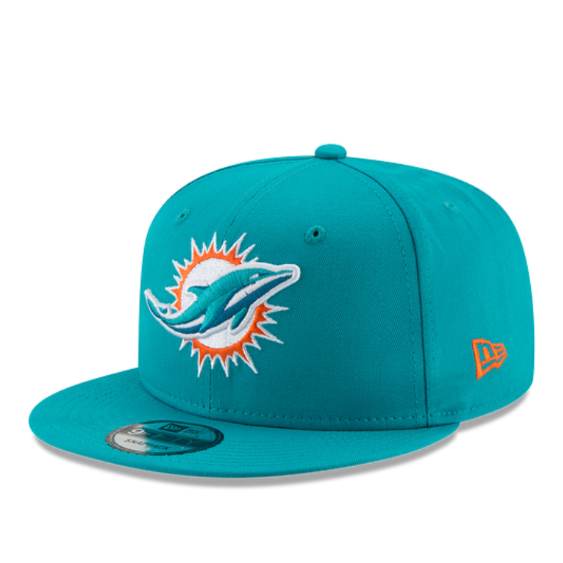 New Era Miami Dolphins 9FIFTY Snapback Hat Teal front side view