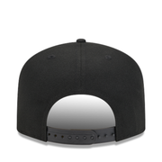 back view of new era black miami marlins 9forty a-frame snapback hat
