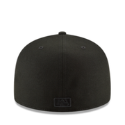 New Era Miami Marlins Black on Black 59FIFTY Fitted Hat back view