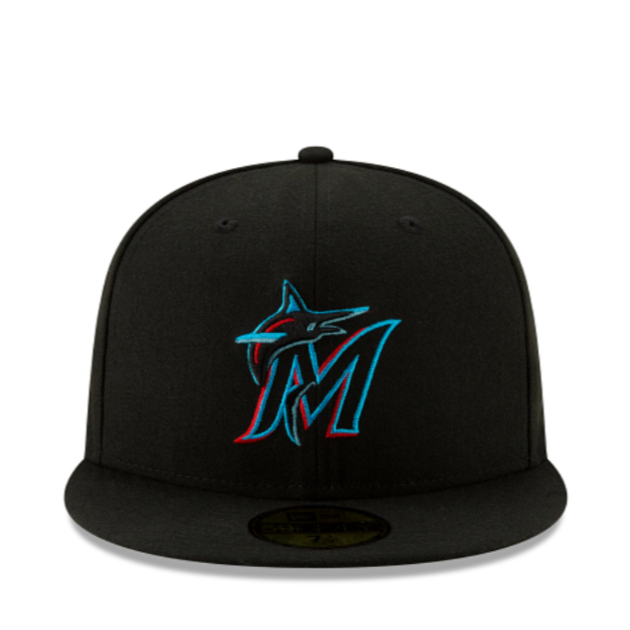 New Era Miami Marlins 59FIFTY On-Field Fitted Hat – Black front view