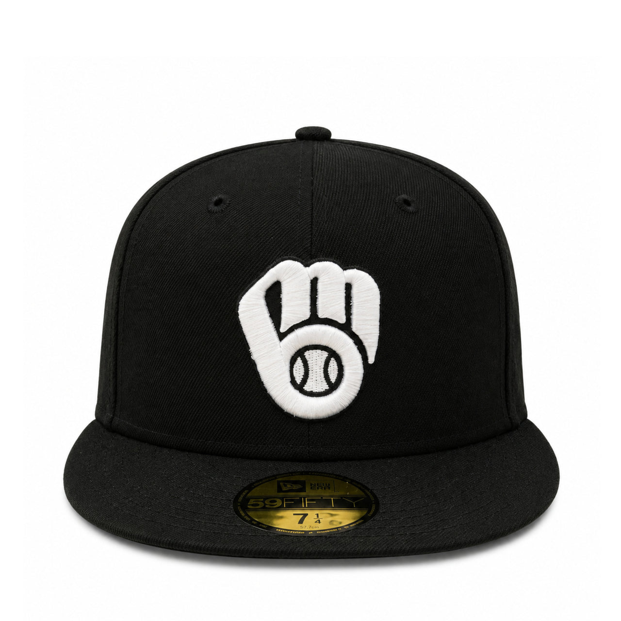 New Era Milwaukee Brewers 50th Anniversary Black 59FIFTY Fitted Hat front view