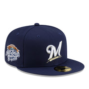 New Era Milwaukee Brewers 2002 All Star Game Navy 59FIFTY Fitted Hat front right angle view