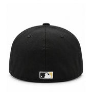 New Era Milwaukee Brewers Gold Wheat Black 59FIFTY Fitted Hat back view