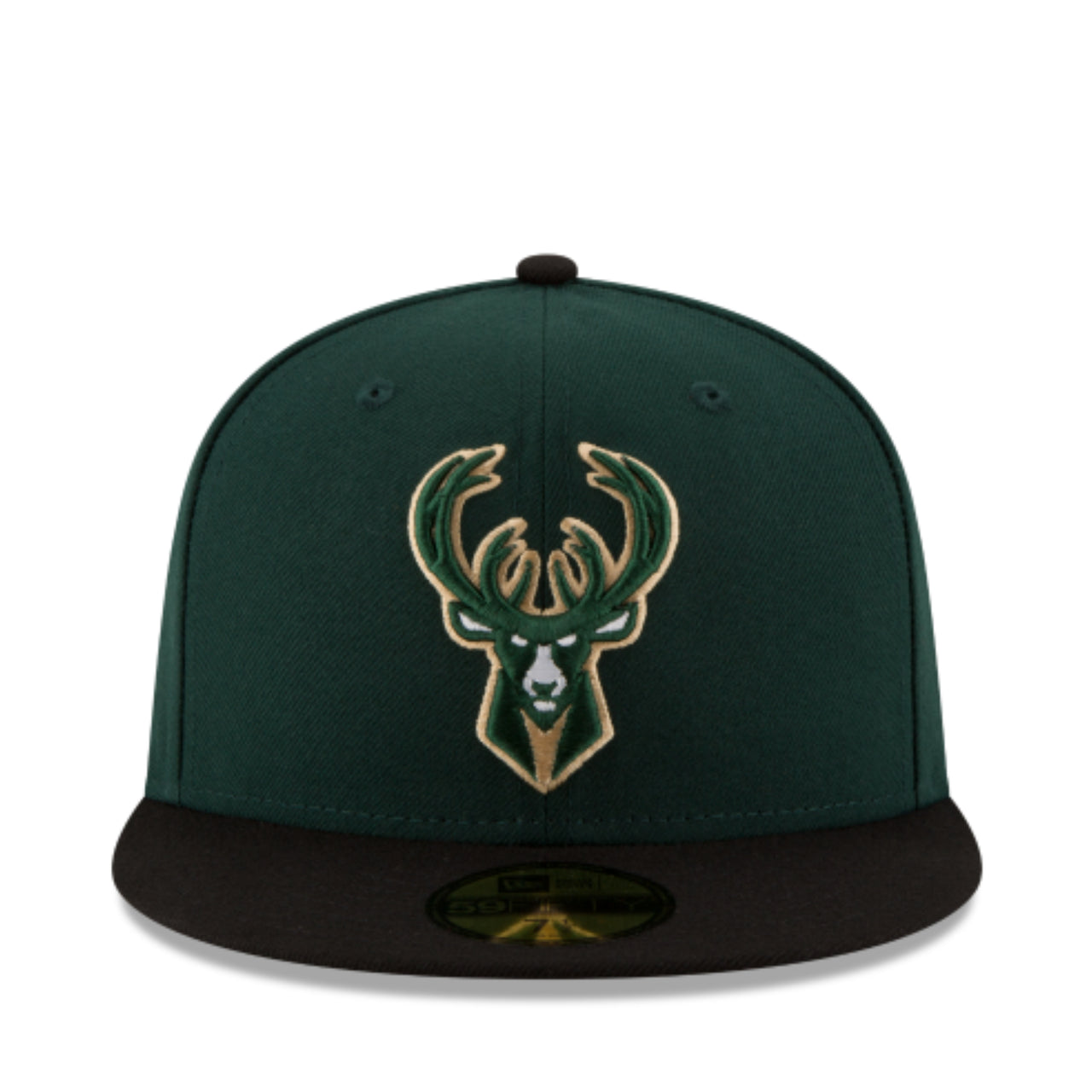 New Era NBA Milwaukee Bucks Green Black 59FIFTY Fitted Hat front view