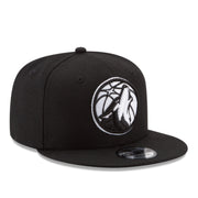 New Era Minnesota Timberwolves Black 9FIFTY Snapback Hat front right view