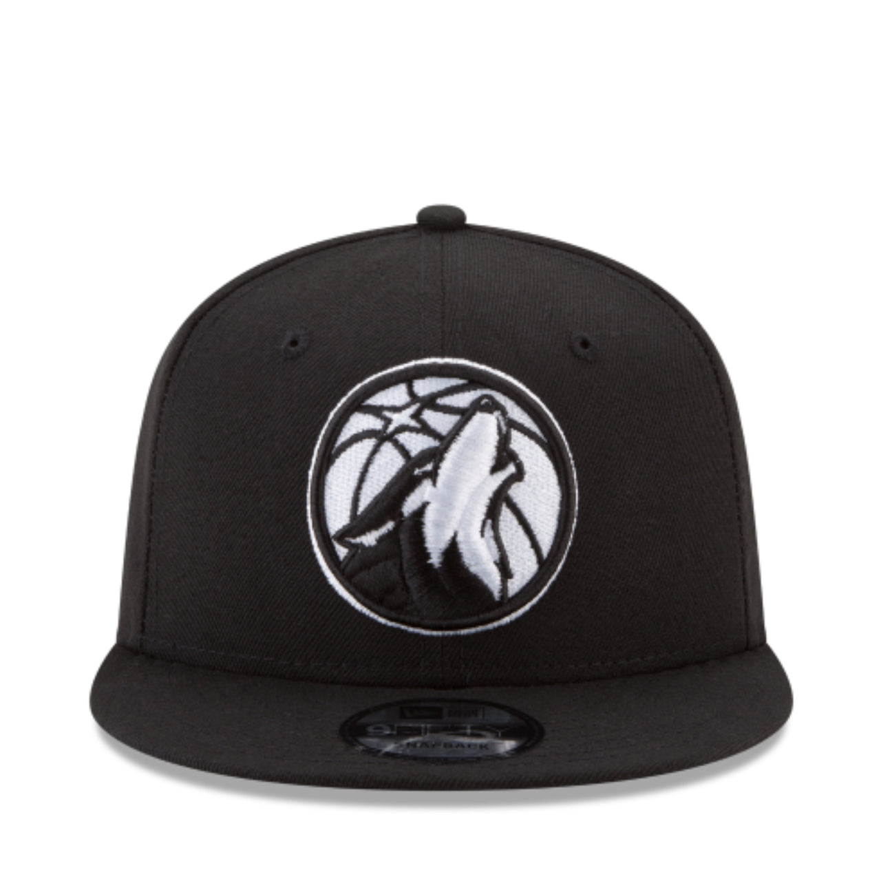 New Era Minnesota Timberwolves Black 9FIFTY Snapback Hat front view