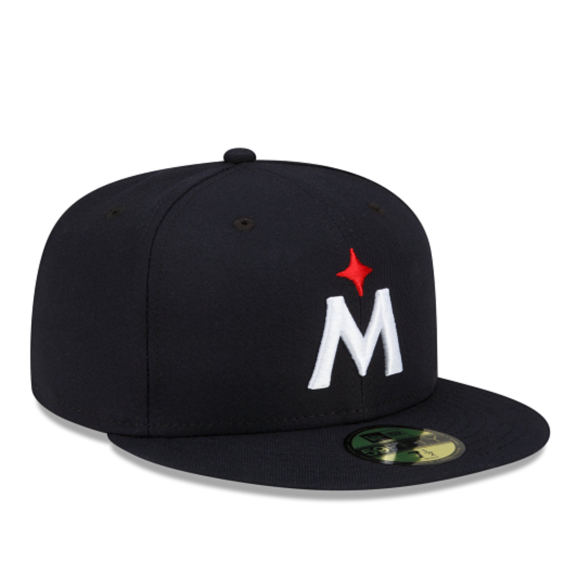 New Era 59Fifty Minnesota Twins 2023 Navy Authentic Road Fitted Hat front right angle view