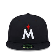New Era 59Fifty Minnesota Twins 2023 Navy Authentic Road Fitted Hat front view