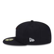 New Era 59Fifty Minnesota Twins 2023 Navy Authentic Road Fitted Hat left side view
