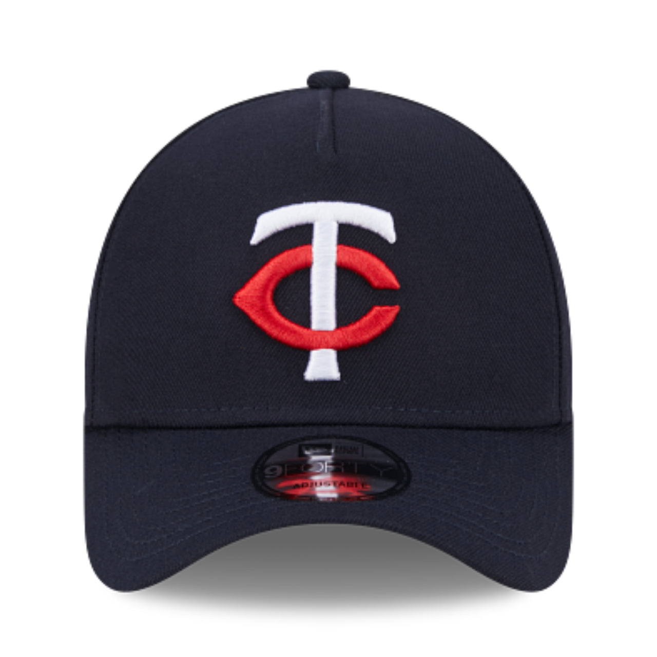 New Era Minnesota Twins Navy A-Frame 9FORTY Snapback Hat front view