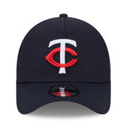New Era Minnesota Twins Navy A-Frame 9FORTY Snapback Hat front view