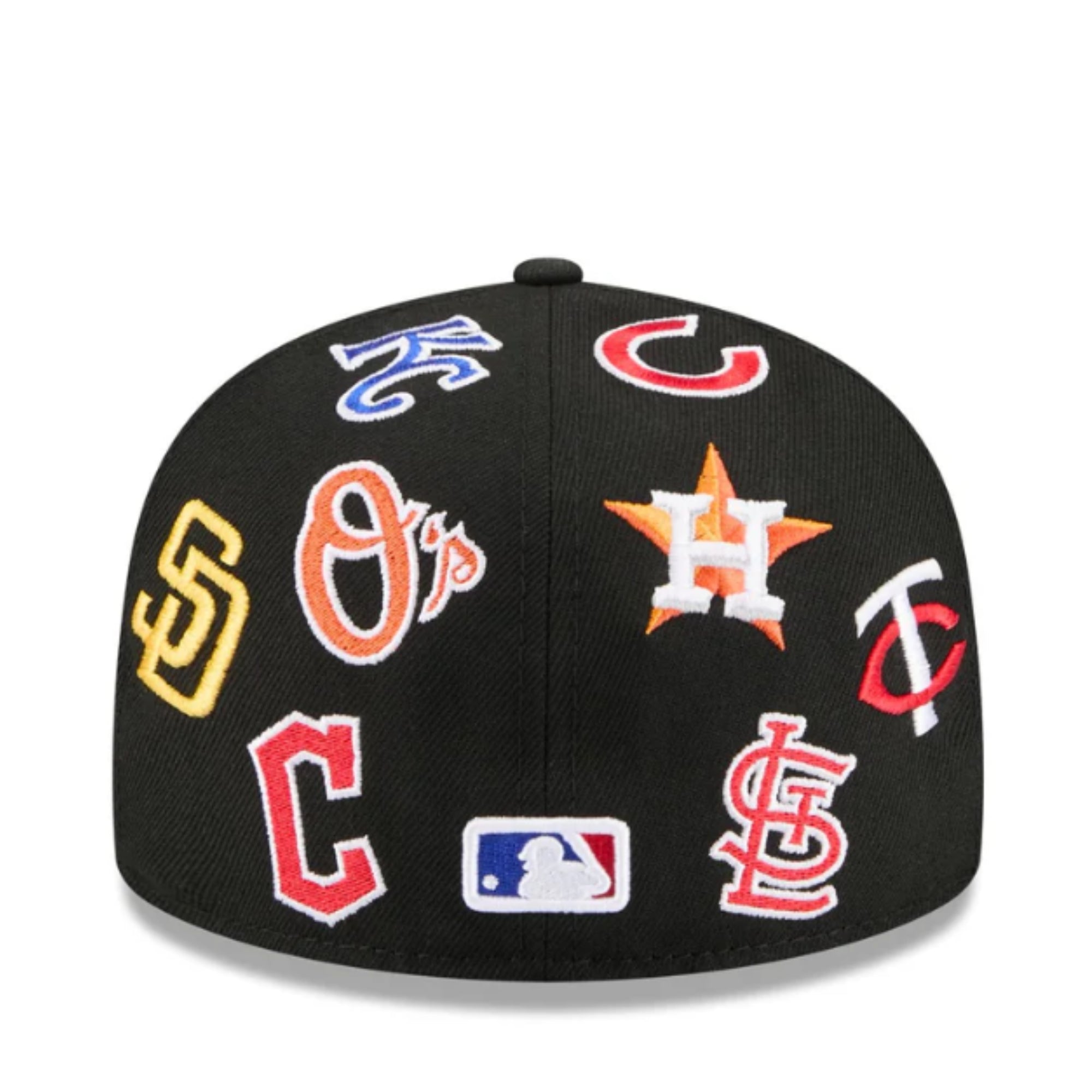 New Era MLB All Over Logo 59FIFTY Fitted Hat - Black