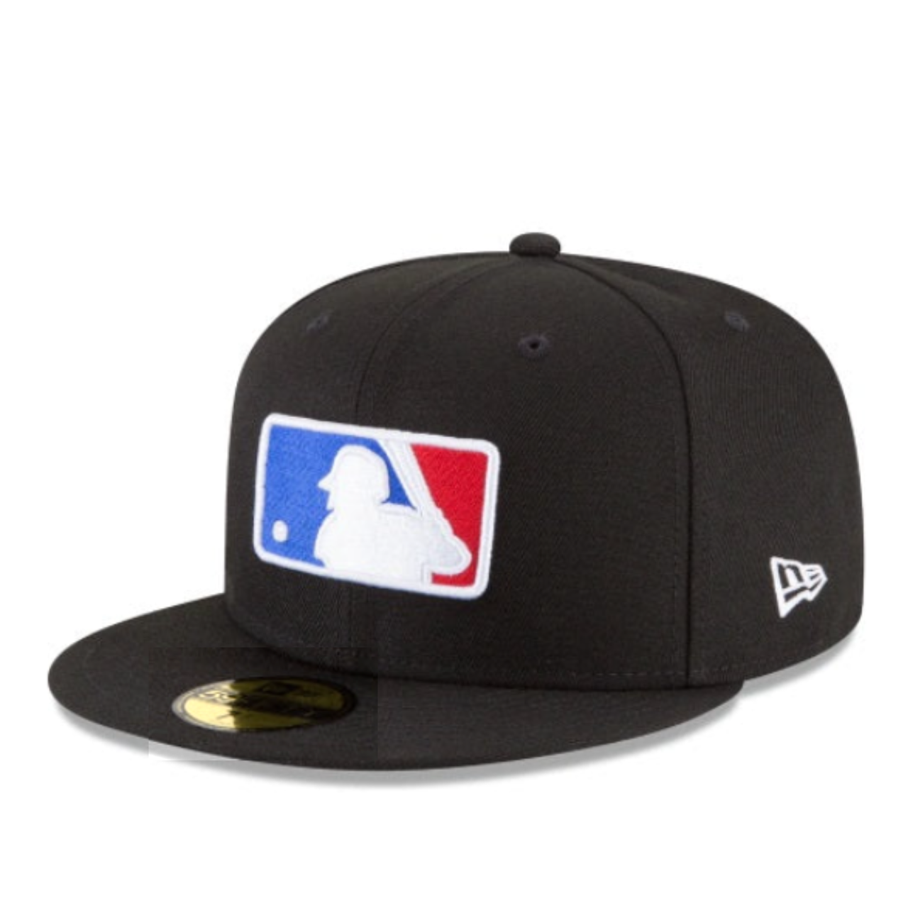 New Era MLB Batterman black 59FIFTY fitted hat front view with MLB Batterman logo