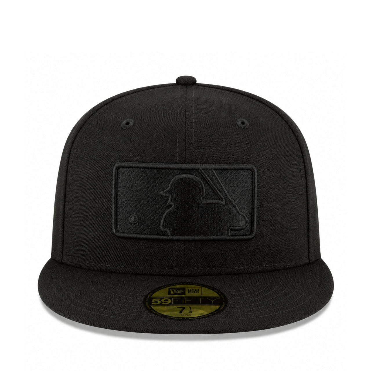 New Era 59Fifty Batterman Umpire Logo All Black Fitted Hat front view