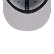New Era 59Fifty Batterman Umpire Logo All Black Fitted Hat gray under visor view