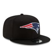 New Era  New England Patriots Black 9Fifty Snapback Hat front right view