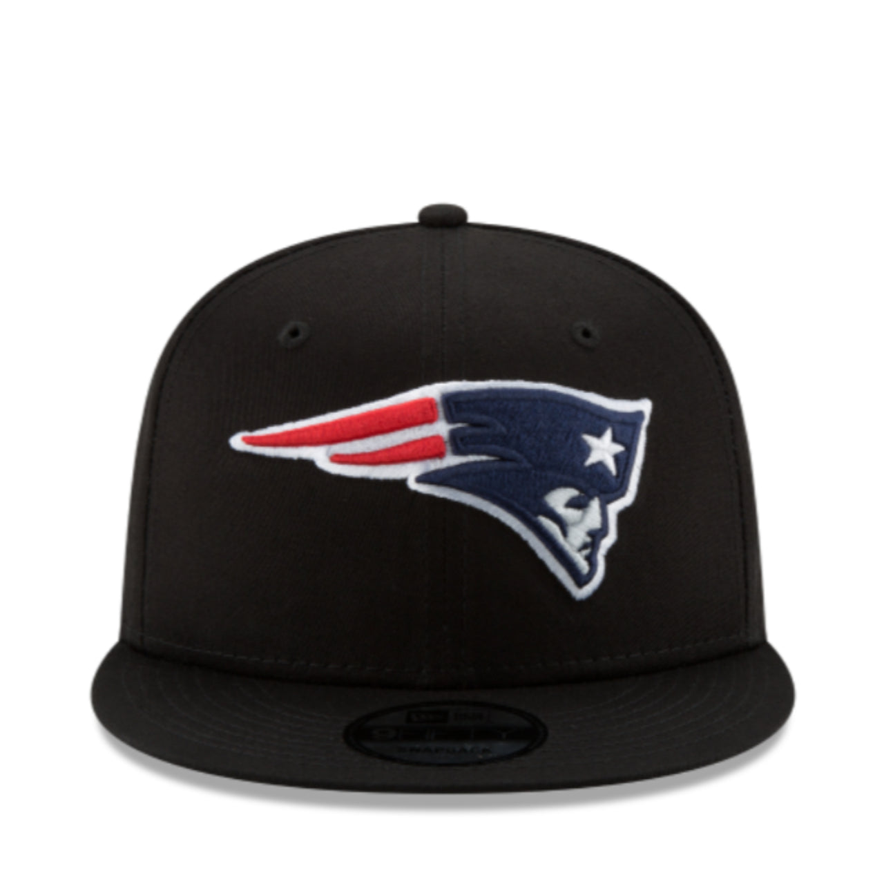 New Era  New England Patriots Black 9Fifty Snapback Hat front view