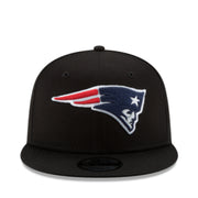 New Era  New England Patriots Black 9Fifty Snapback Hat front view