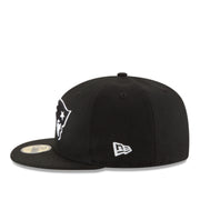 New Era New England Patriots Black White 59FIFTY Fitted Hat side view