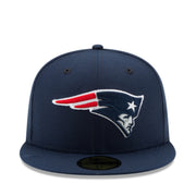 New Era New England Patriots Navy 59FIFTY Fitted Hat front view