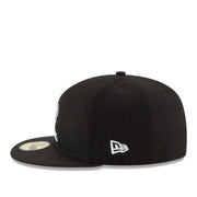New Era NFL New Orleans Saints Black White 59Fifty Fitted Hat side view