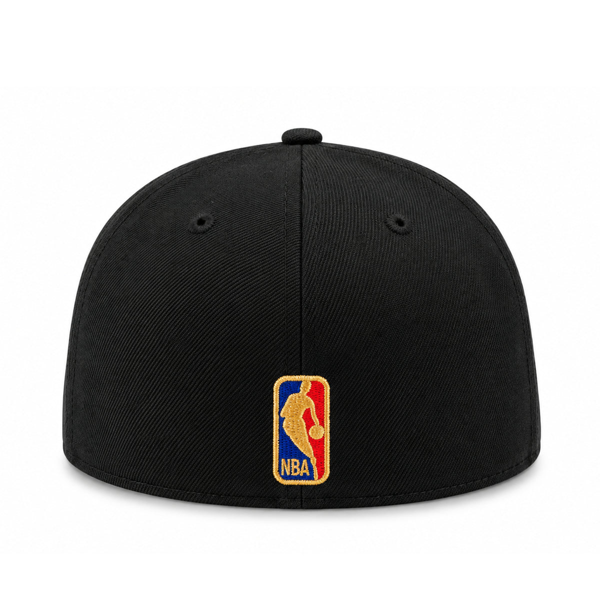 Back view of New Era New York Knicks 2026 Champions black 59FIFTY fitted cap with embroidered NBA logo