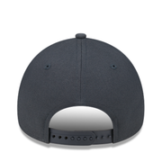 back view of new era new york mets dark graphite 9forty a-frame snapback hat