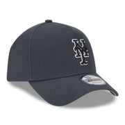 New Era New York Mets Dark Graphite 9FORTY A-Frame Snapback Hat front right angle view
