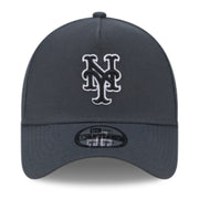 New Era New York Mets Dark Graphite 9FORTY A-Frame Snapback Hat front view