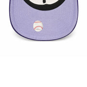 Baseball cap with a baseball graphic on a white background