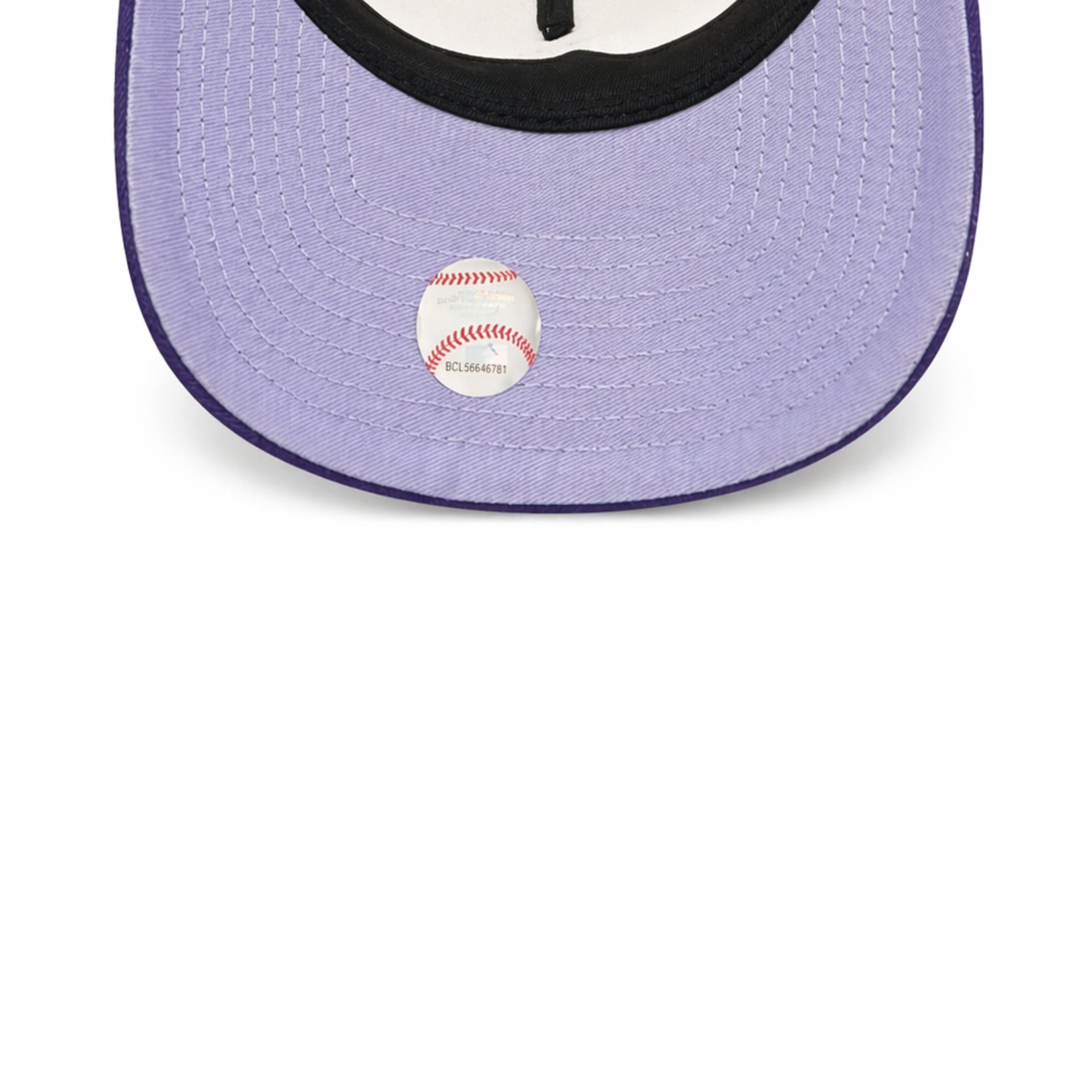 Baseball cap with a baseball graphic on a white background
