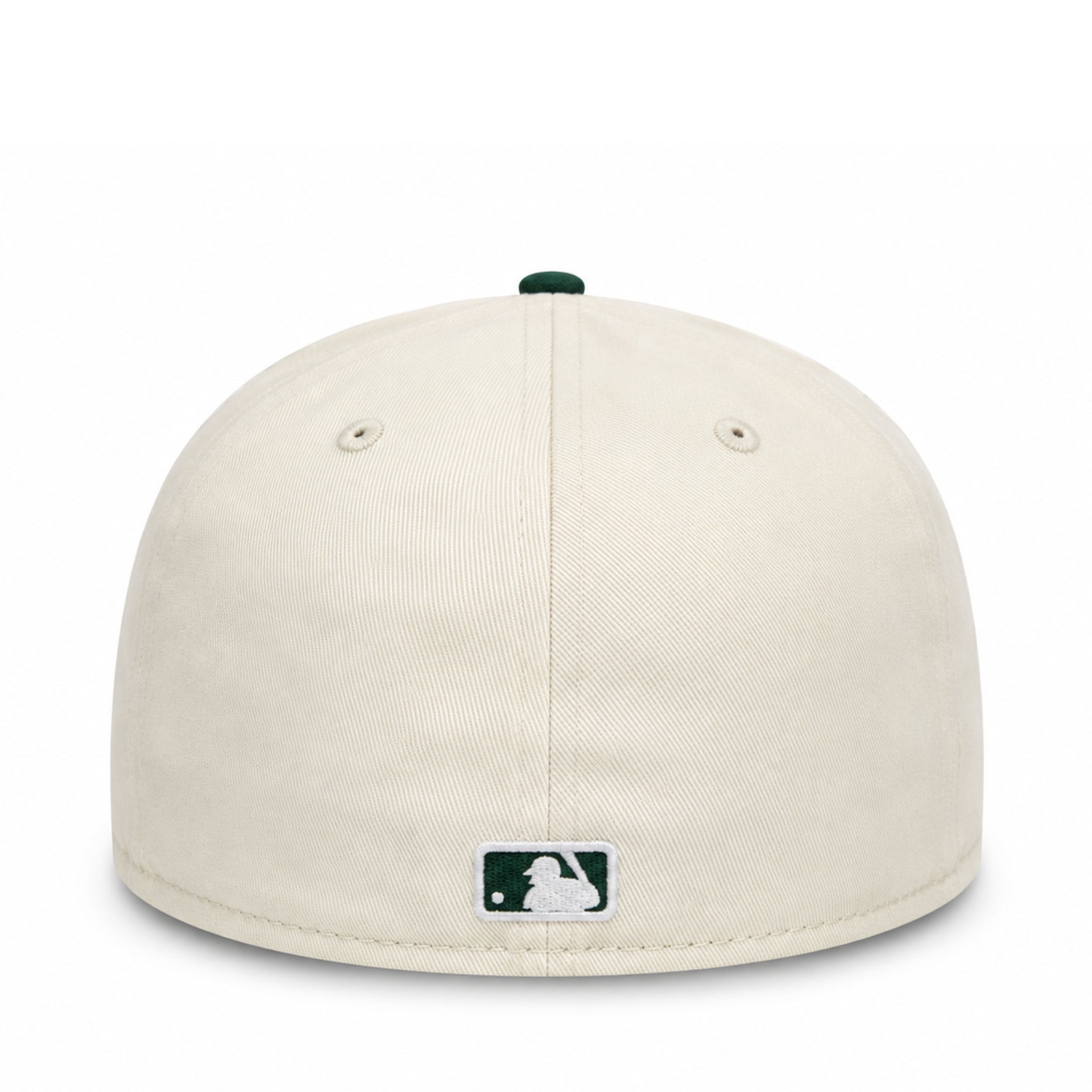 back view of New Era New York Yankees 59FIFTY Fitted Algodon Hat in Chrome and Dark Green