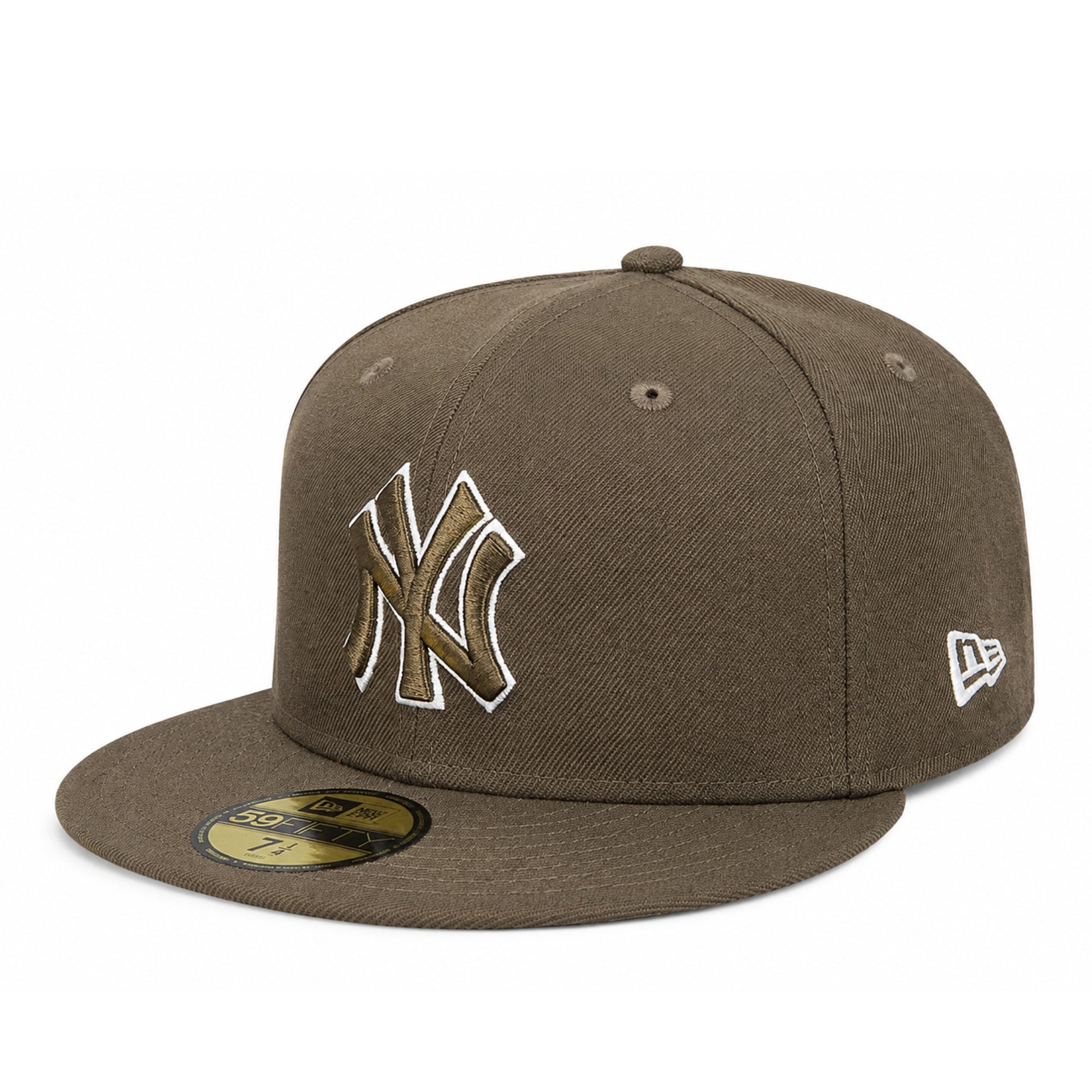 New Era New York Yankees 59FIFTY fitted hat in walnut brown with white outlined NY logo