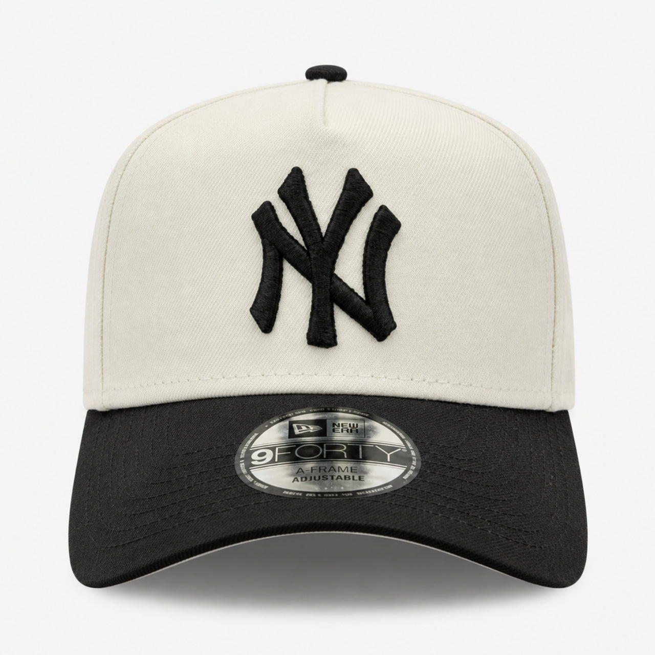 New Era New York Yankees Chrome Black 9FORTY A-Frame Snapback Hat front view