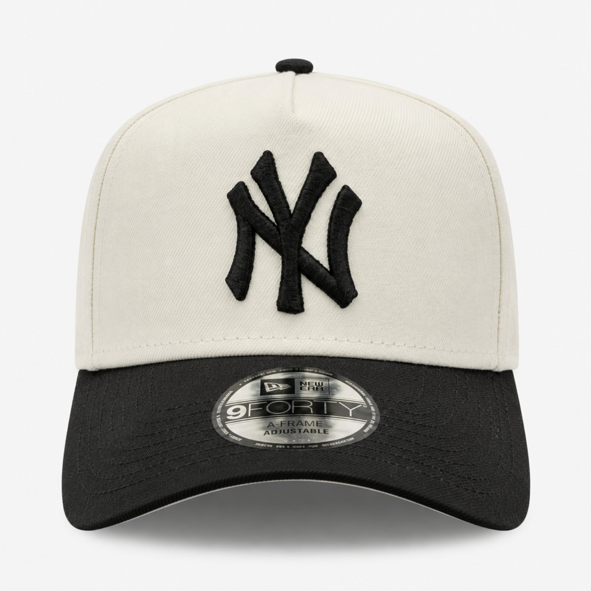 New Era New York Yankees Chrome Black 9FORTY A-Frame Snapback Hat front view