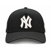 Front view of New Era New York Yankees All Star Game 9FORTY A-Frame snapback with black structured crown and raised white NY logo