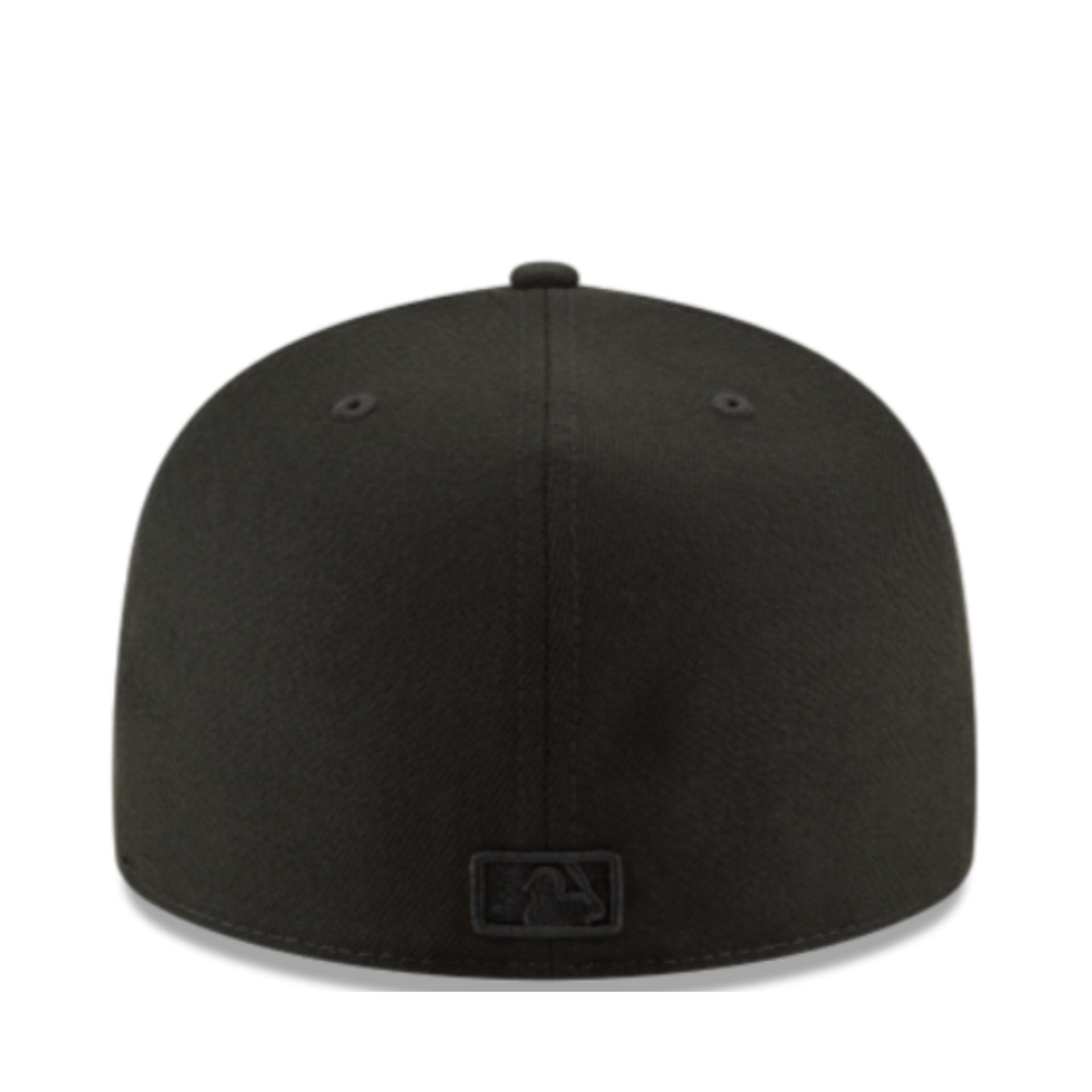 Back view of New Era New York Yankees NY Basic Black on Black 59FIFTY Fitted Hat