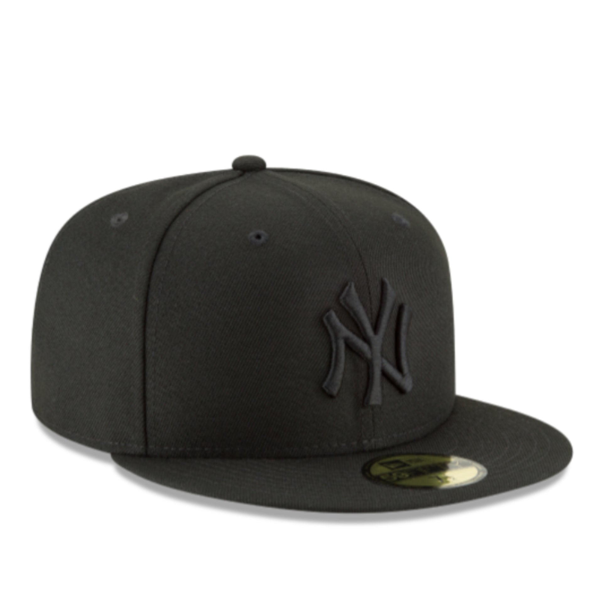 New Era New York Yankees Black on Black 59FIFTY Fitted Hat front right view 