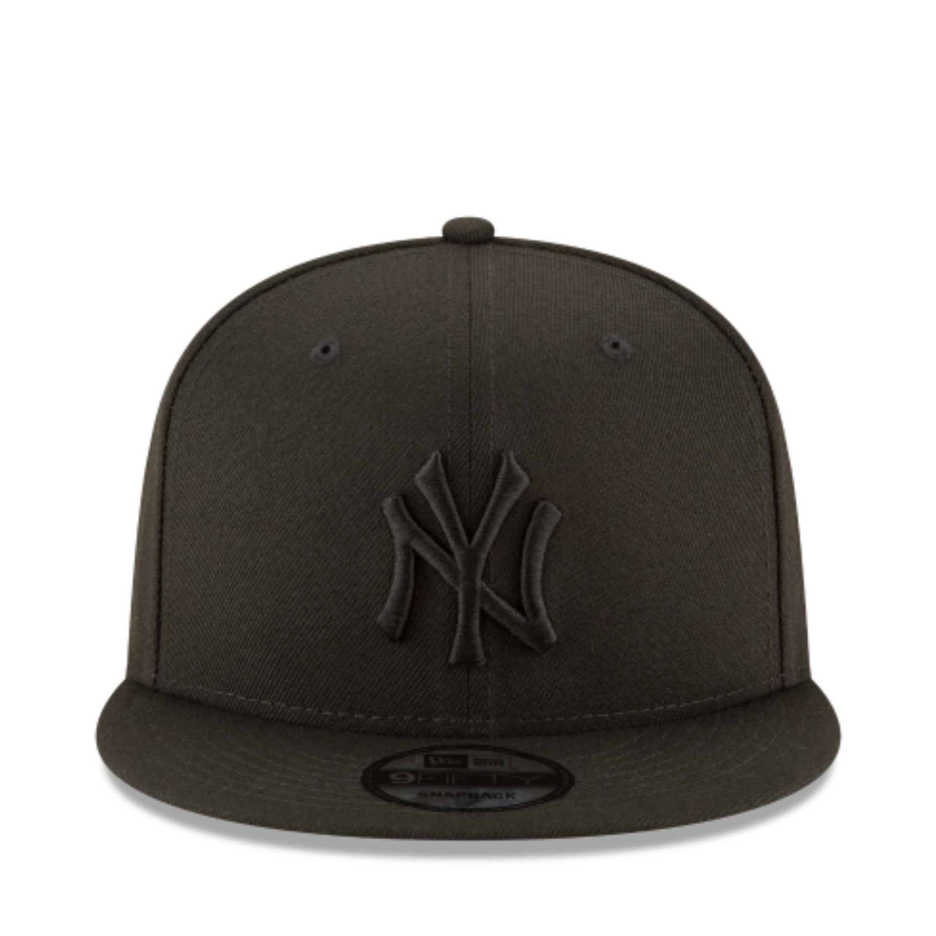 New Era New York Yankees NY Black on Black 9FIFTY Snapback front view