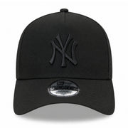New York Yankees NY Black on Black 9FORTY A-Frame Snapback Hat front view