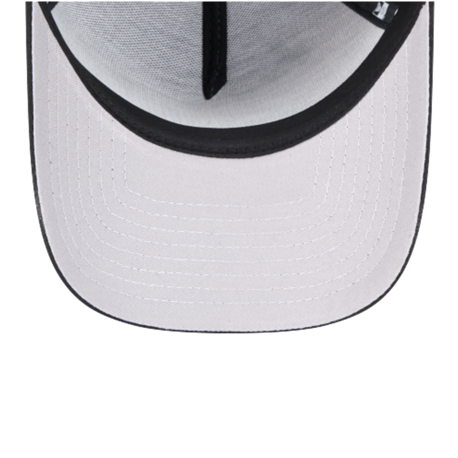 New York Yankees NY Black on Black 9FORTY A-Frame Snapback Hat under visor view