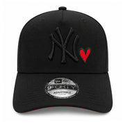 New Era New York Yankees Black Red Heart 1962 World Series Patch 9FORTY A-Frame Snapback Hat front view